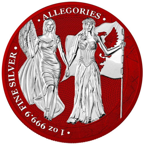 COLUMBIA  & GERMANIA 2019 – The Allegories  Space Red 5 Mark 1 oz  Silver Coin COLUMBIA  & GERMANIA 2019 – The Allegories  Space Red 5 Mark 1 oz  Silver Coin