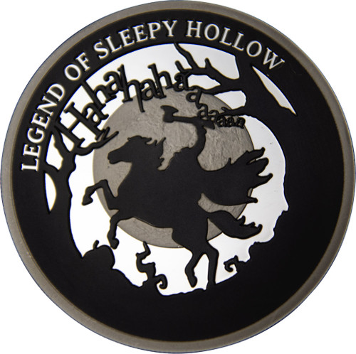 THE LEGEND OF SLEEPY HOLLOW Washington Irving 2 oz Silver Rhodium PL. Coin 5$ Niue 2020 THE LEGEND OF SLEEPY HOLLOW Washington Irving 2 oz Silver Rhodium PL. Coin 5$ Niue 2020