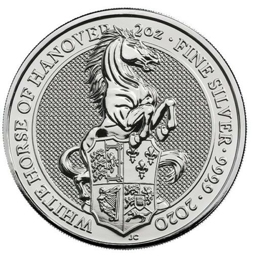 Queen's Beasts WHITE HORSE of Hanover 2 oz Silver Coin 2020