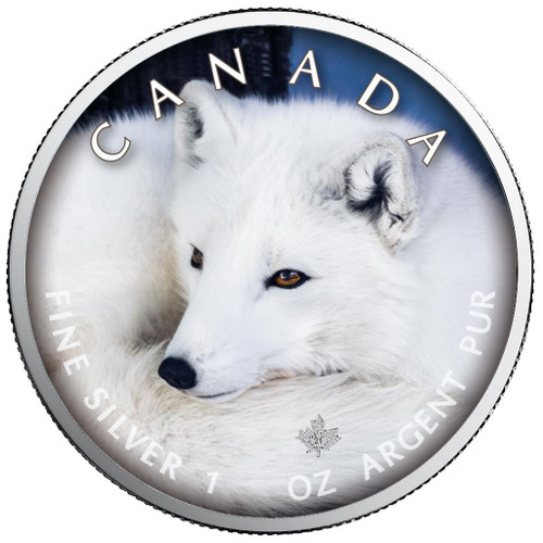 POLAR FOX Canada's Wildlife Maple Leaf 1 oz. Silver Coin Canada 2021