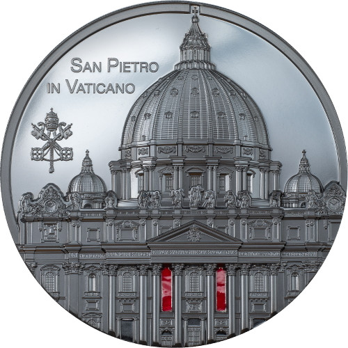 TIFFANY ART METROPOLIS- SAN PIETRO 5 oz silver black coin Palau 2022