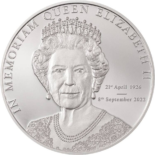 QUEEN ELIZABETH II Double Portrait 5 oz Silver Coin Barbados 2022