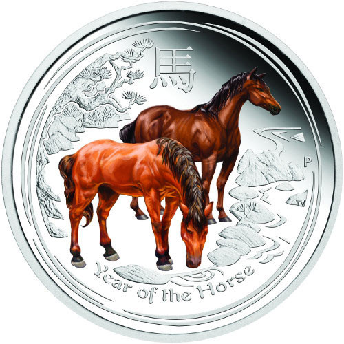 Year of the Horse Gilded 1 oz MS69 2014 Tokelau
