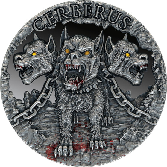 CERBERUS High Relief 2 oz Silver Coin Cameroon 2021