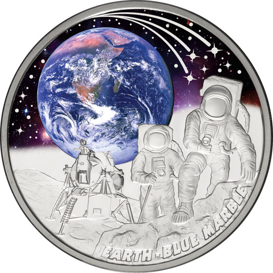 EARTH BLUE MARBLE 1 oz Silver Proof Coin 2022 Niue