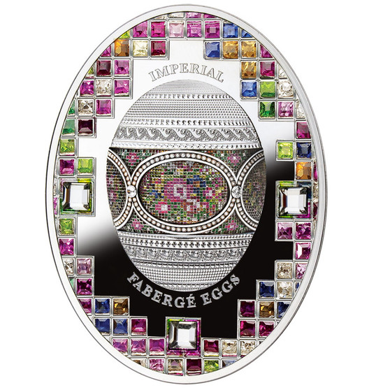 MOSAIC EGG Faberge Egg 1.8 oz. Silver Proof Coin Niue 2021