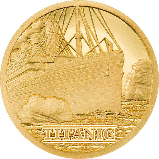 TITANIC 0.5g Gold Coin $5 Cook Islands 2022