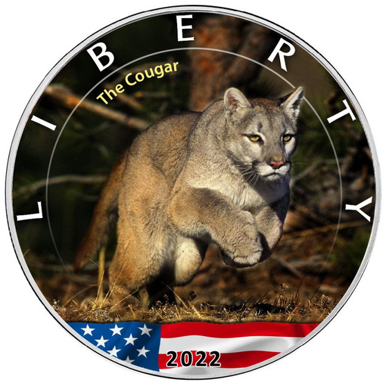 COUGAR American Wildlife 1oz. Silver Color USA 2022