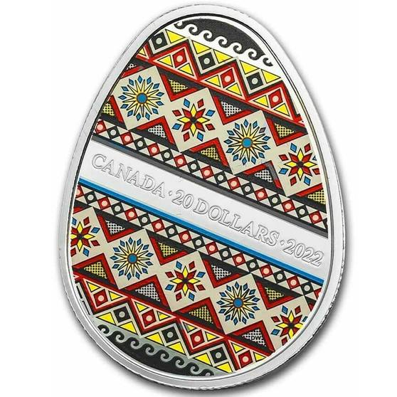 UKRANIAN PYSANKA – $20 Silver Proof Coin Canada 2022