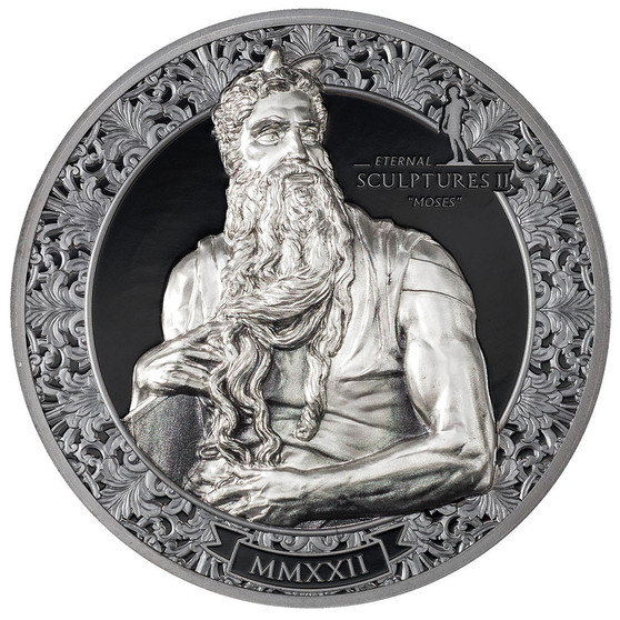 MOSES Eternal Sculptures II 3 oz. Silver Coin $20 Palau 2022