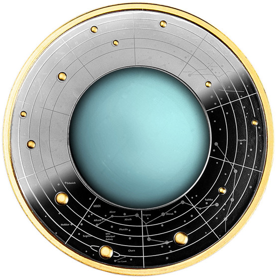 URANUS Solar System Silver Proof Coin 500 Francs CFA Cameroon 2021