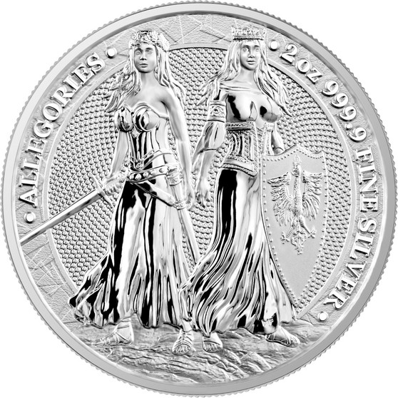 POLONIA & GERMANIA 2022 – The Allegories 10 Mark 2 oz. Silver in Blisterpack