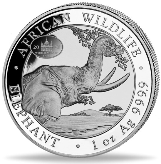 ELEPHANT with WMF PRIVY 1 oz Silver Coin Somalia 2023