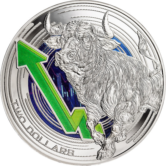 BULL and BEAR Markets 1 oz Proof-like Silver Coin $2 Niue 2023