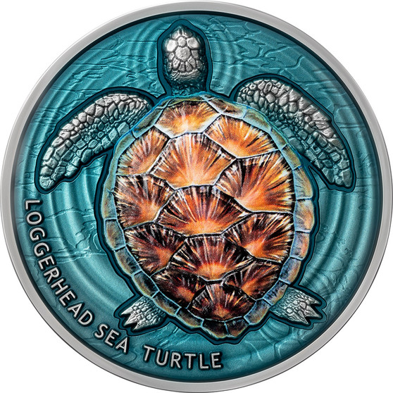 LOGGERHEAD SEA TURTLE Lifelong Journey Silver Coin 2 oz Niue 2023
