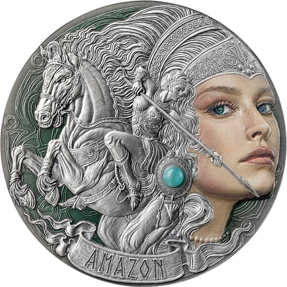 AMAZON Femina Bellator 2 oz Silver Coin Cameroon 2024