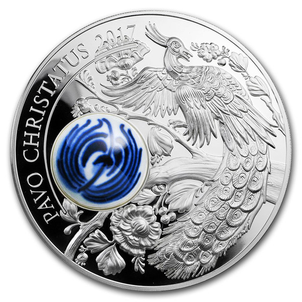 Royal Delft™ Peacock - Pavo Christatus 50 g Silver Coin Cook Island 2017