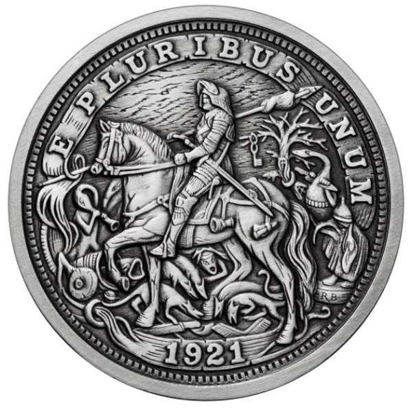 DURER's KNIGHT 1 oz Silver Antique finish round with Serial Number DURER's KNIGHT 1 oz Silver Antique finish round with Serial Number