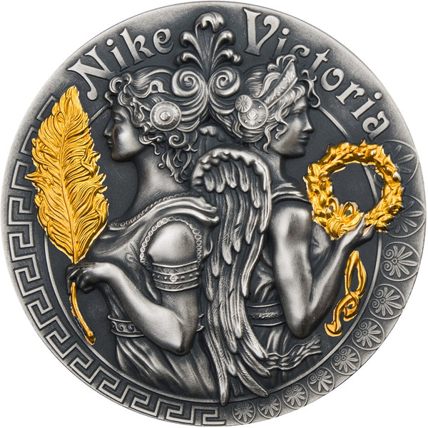VICTORIA AND NIKE - Goddesses 2 Oz Silver Coin 5$ Niue 2018