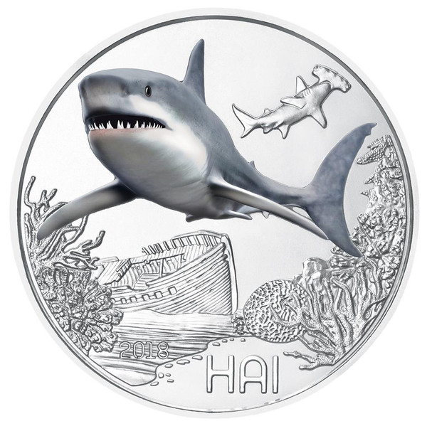 THE SHARK Colorful Creatures - Glow-in-the-Dark Coin Austria 2018