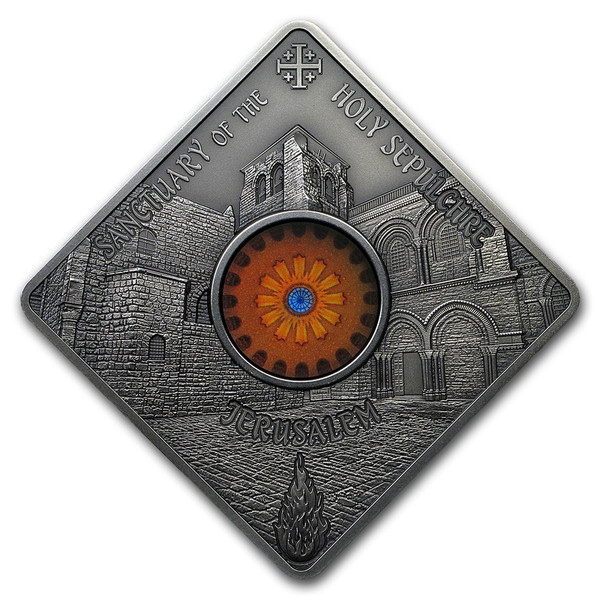 Holy Sepulchre Jerusalem Sacred Art Silver coin 10$ PALAU 2018