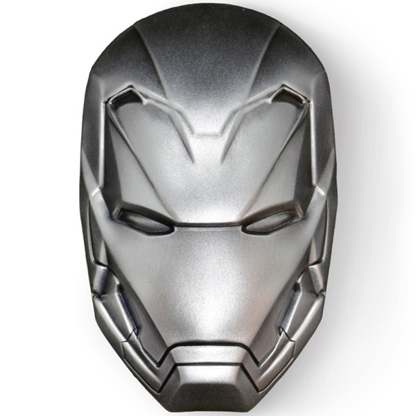 IRON MAN MASK Marvel 2 Oz Silver Coin 5$ Fiji 2019