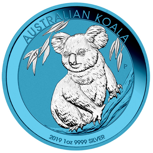 KOALA Space Blue Edition 1 oz Silver Coin 1$ Australia 2019