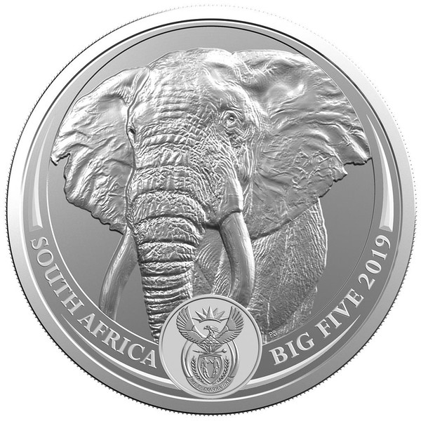 ELEPHANT BIG FIVE 5 Rand 1 Oz Silver - South Africa 2019