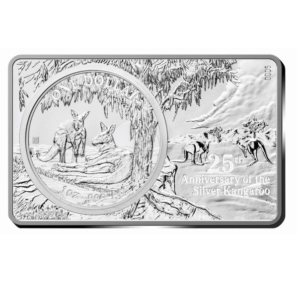 3 oz 25th Ann. KANGAROO Privy Silver Bar &Coin Set 2$ Australia 2018