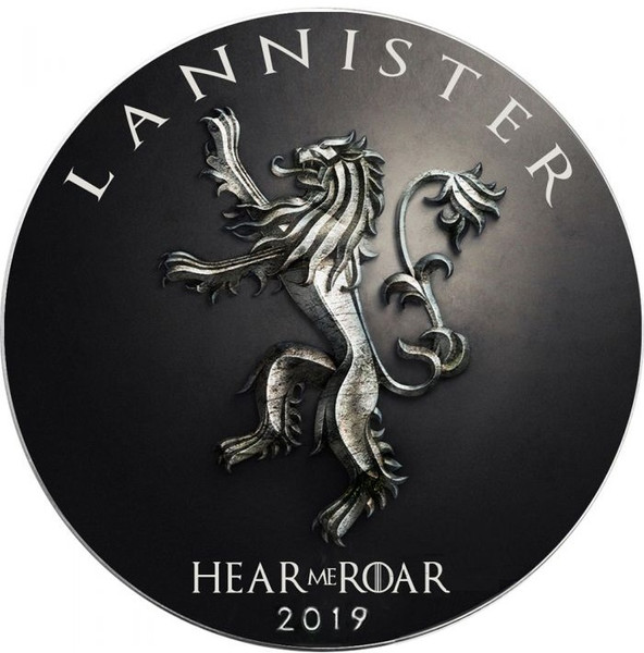 LANNISTER Fire Game of Thrones GOT Walking Liberty 1 Oz Silver Coin 1$ USA 2019