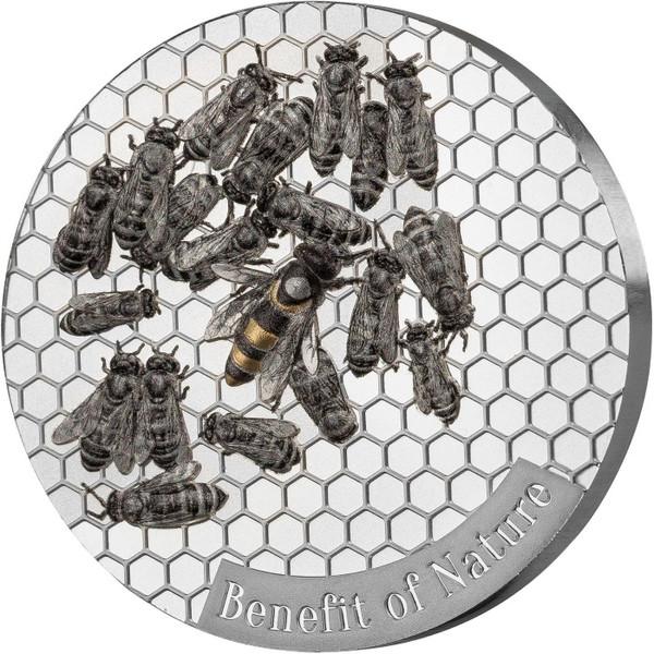 HONEYBEE Benefit of Nature 1 Oz Silver Coin Cameroon 2019 HONEYBEE Benefit of Nature 1 Oz Silver Coin Cameroon 2019