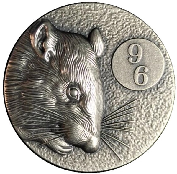 96 RAT- 2 Oz Silver Ultra high relief coins 2020 Niue