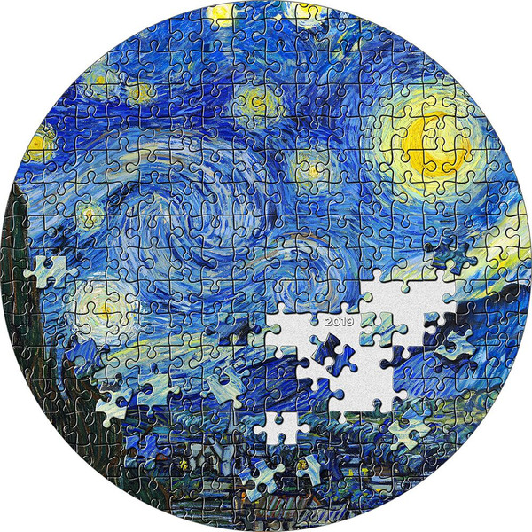 STARRY NIGHT Van Gogh Micropuzzle Treasures 3 oz Silver Coin Palau 2019