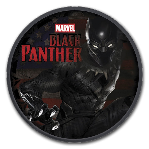 BLACK PANTHER Marvel series 1 oz Silver Ruthenium Coin Tuvalu 2018