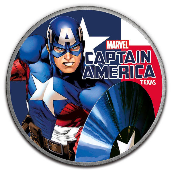CAPTAIN AMERICA Marvel series 1 oz Silver Color Coin Tuvalu 2018