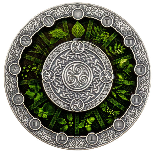 CELTIC CALENDAR 2 Oz Silver High Relief Coin Niue 2020
