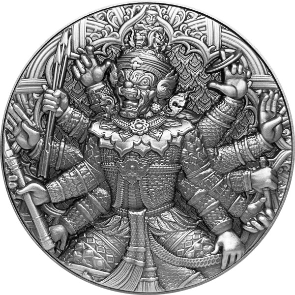 TOSSAKAN The Ramakien Series – 2 oz Silver Coin w/11.5 oz CU Frame COA 2020 Chad