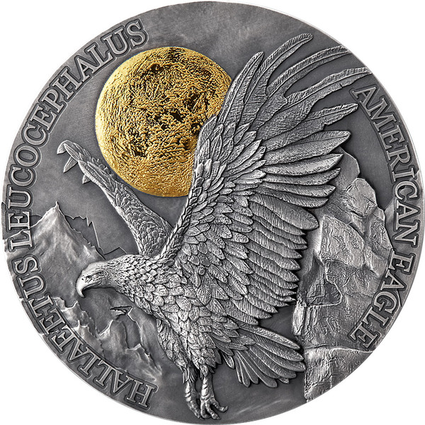 AMERICAN EAGLE Wildlife in the Moonlight 2 oz Silver Coin 10 Cedis Republic of Ghana 2022