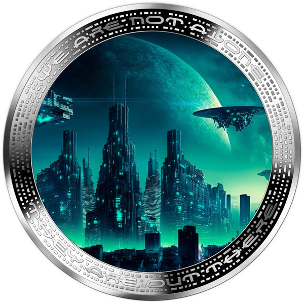 ALIEN World & UFO -We are not Alone 1 oz Silver Coin Cameroon 2025