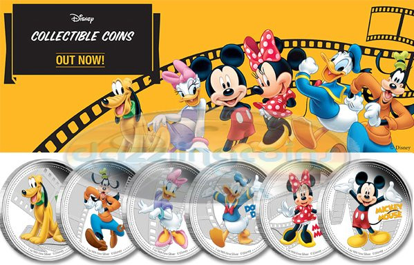 2014 6 x1oz Silver Coin - Disney - Mickey,Minnie,Donald,Daisy,Goofy,Pluto