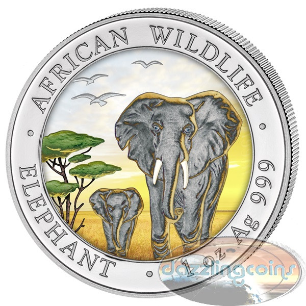 2015 Somalia~ African ELEPHANT Color 1oz Silver Coin 2015 Somalia~ African ELEPHANT Color 1oz Silver Coin