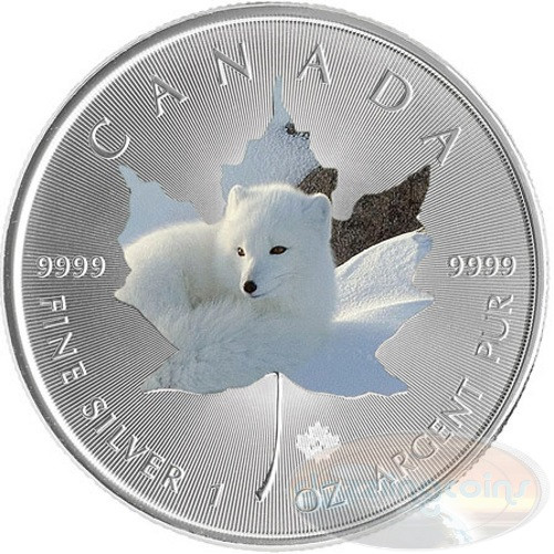 1 oz Maple Leaf Arctic FOX Theme ~ Silver .9999 $5 Canada 2015