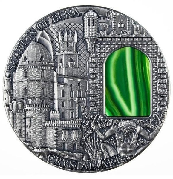 SECRETS OF PENA- Crystal Art 2 oz Silver Coin Niue 2014 $2