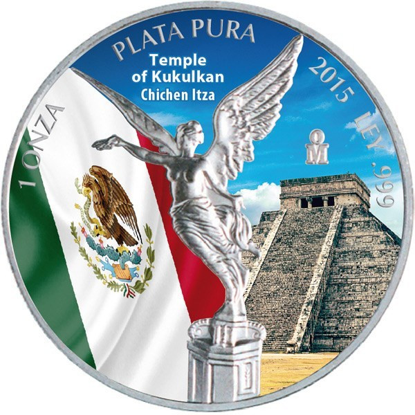 Libertad - Temple of Kukulkan - Chichen Itza 1 oz Silver 2015