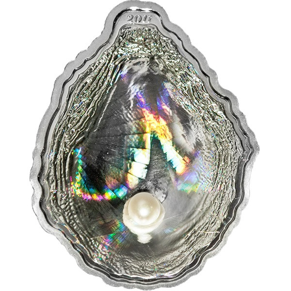 Oyster I Hologram Convex Silver Coin 5$ Palau 2011
