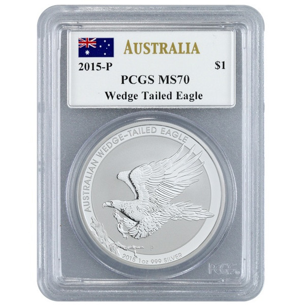 2015-P Australia PCGS MS 70 Wedge Tailed Eagle~Mercanti Signed