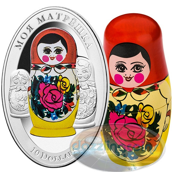 "Matryoshka Dolls" - Solomon Islands 2014 $10 1 oz Fine Silver Coin