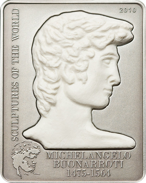 Michelangelo’s David ~Sculptures of the World ~5$ Cook Island Silver Coin