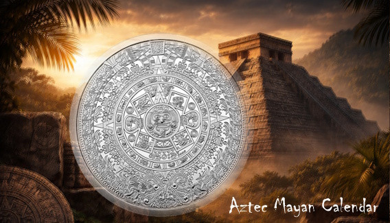 Aztec Mayan Calendar 1 oz Silver Round USA