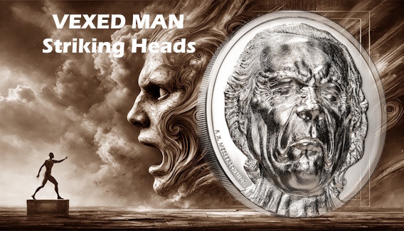 VEXED MAN Striking Heads 2 oz Silver Proof Coin Cook Islands 2023